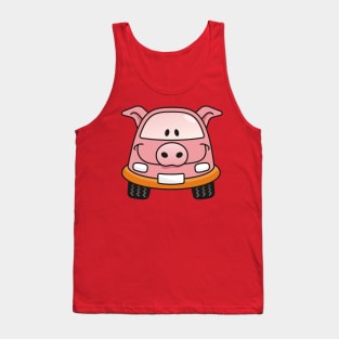 Pig Cartoon Car Tank Top